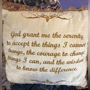 Decorative Serenity Cream and Gold Throw Pillow